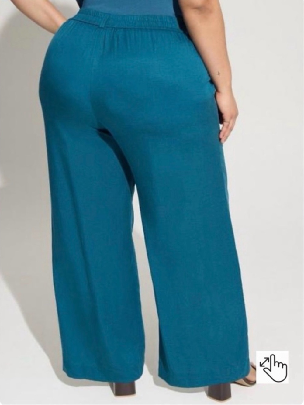 Torrid Total Wide Leg Studio Linen High-Rise Pant - Picture 3 of 7